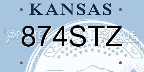 874STZ Kansas License Plate