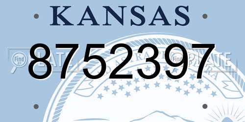 8752397 Kansas License Plate