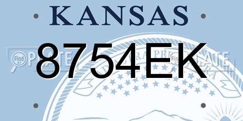 8754EK Kansas License Plate