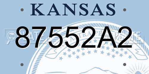 87552A2 Kansas License Plate
