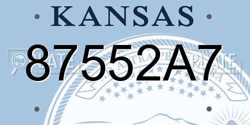 87552A7 Kansas License Plate