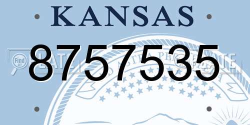 8757535 Kansas License Plate