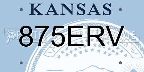 875ERV Kansas License Plate