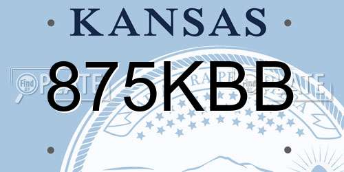 875KBB Kansas License Plate