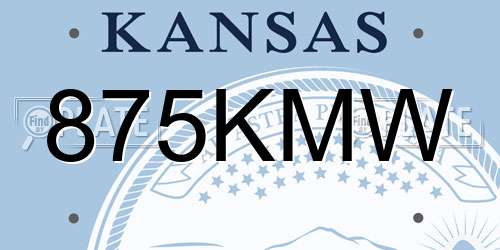 875KMW Kansas License Plate