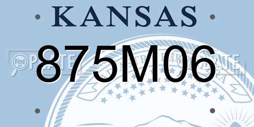 875M06 Kansas License Plate