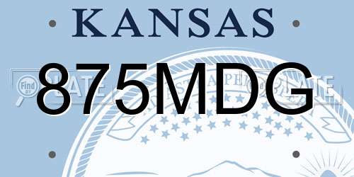 875MDG Kansas License Plate