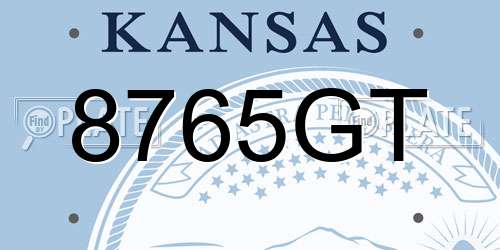 8765GT Kansas License Plate