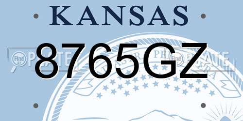 8765GZ Kansas License Plate