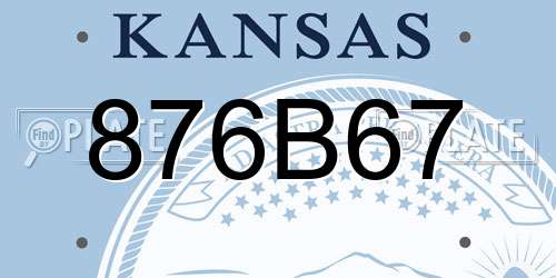 876B67 Kansas License Plate