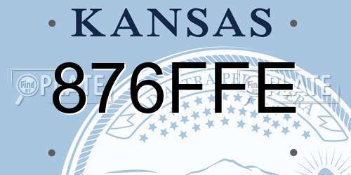 876FFE Kansas License Plate