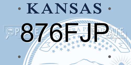 876FJP Kansas License Plate