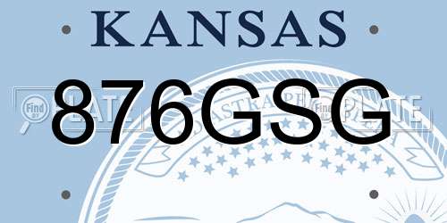 876GSG Kansas License Plate