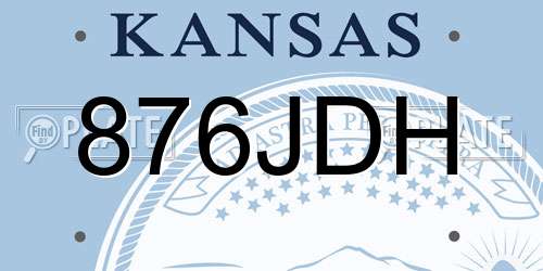 876JDH Kansas License Plate