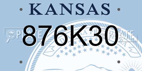 876K30 Kansas License Plate