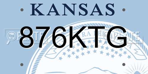 876KTG Kansas License Plate