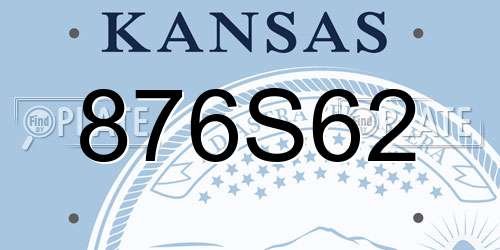 876S62 Kansas License Plate