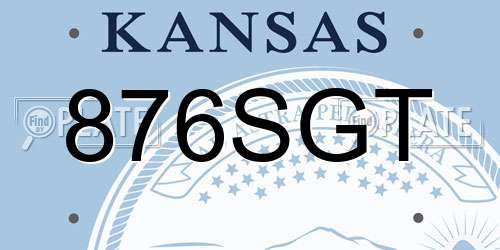 876SGT Kansas License Plate