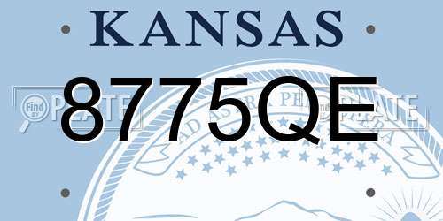 8775QE Kansas License Plate