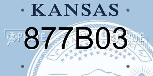 877B03 Kansas License Plate