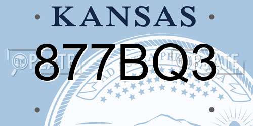 877BQ3 Kansas License Plate