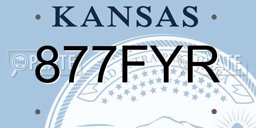 877FYR Kansas License Plate