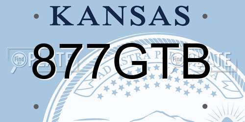 877GTB Kansas License Plate