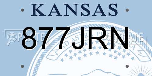 877JRN Kansas License Plate