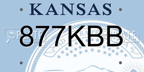 877KBB Kansas License Plate