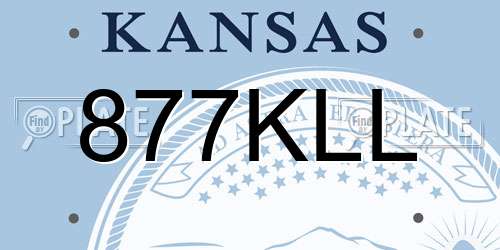 877KLL Kansas License Plate