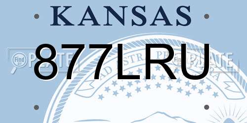 877LRU Kansas License Plate