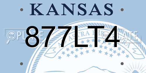877LT4 Kansas License Plate