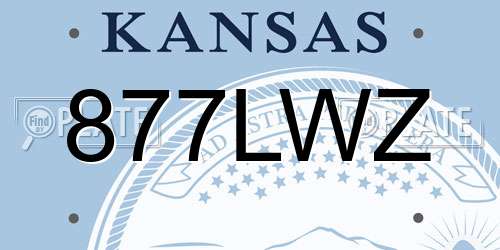 877LWZ Kansas License Plate
