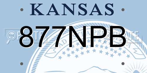 877NPB Kansas License Plate