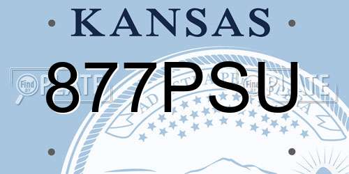877PSU Kansas License Plate