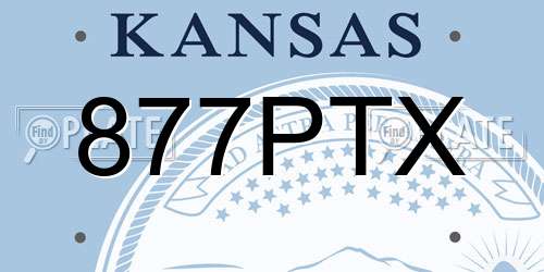 877PTX Kansas License Plate