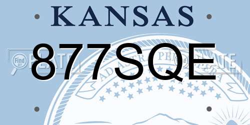 877SQE Kansas License Plate