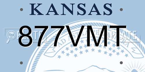 877VMT Kansas License Plate