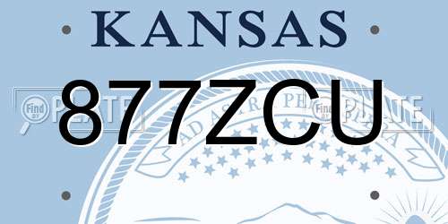 877ZCU Kansas License Plate