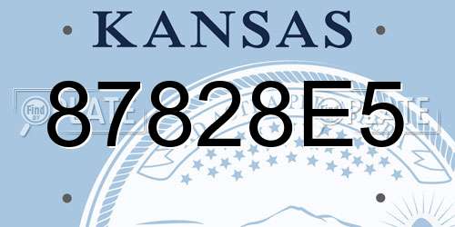 87828E5 Kansas License Plate