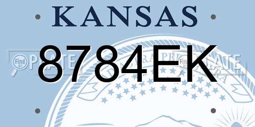 8784EK Kansas License Plate