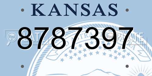 8787397 Kansas License Plate