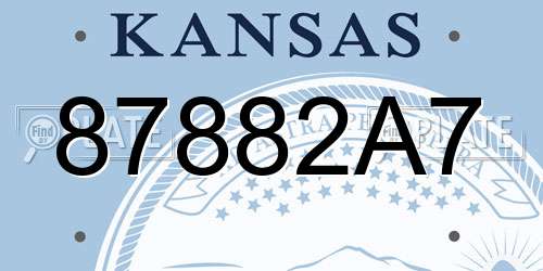 87882A7 Kansas License Plate