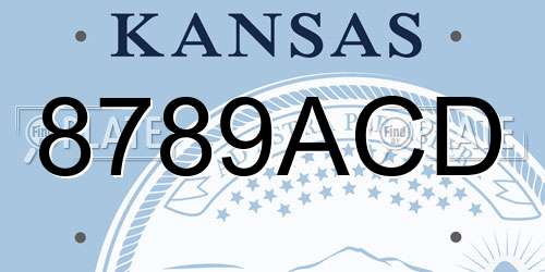 8789ACD Kansas License Plate