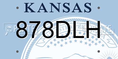878DLH Kansas License Plate