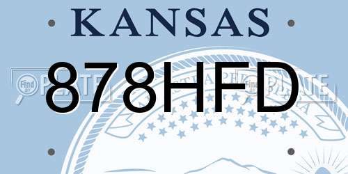 878HFD Kansas License Plate