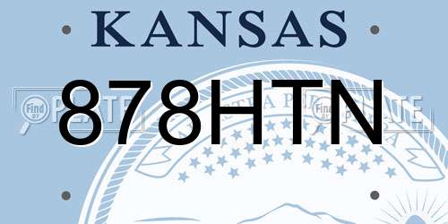 878HTN Kansas License Plate