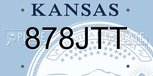 878JTT Kansas License Plate