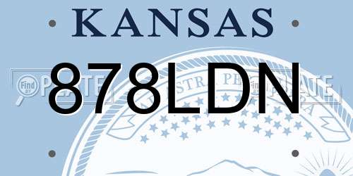 878LDN Kansas License Plate