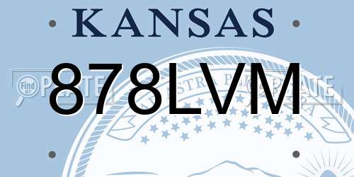 878LVM Kansas License Plate